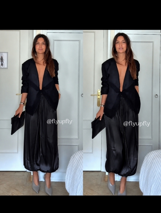 Zara Pants - Zara Satin Effect Balloon Pants Black Size L